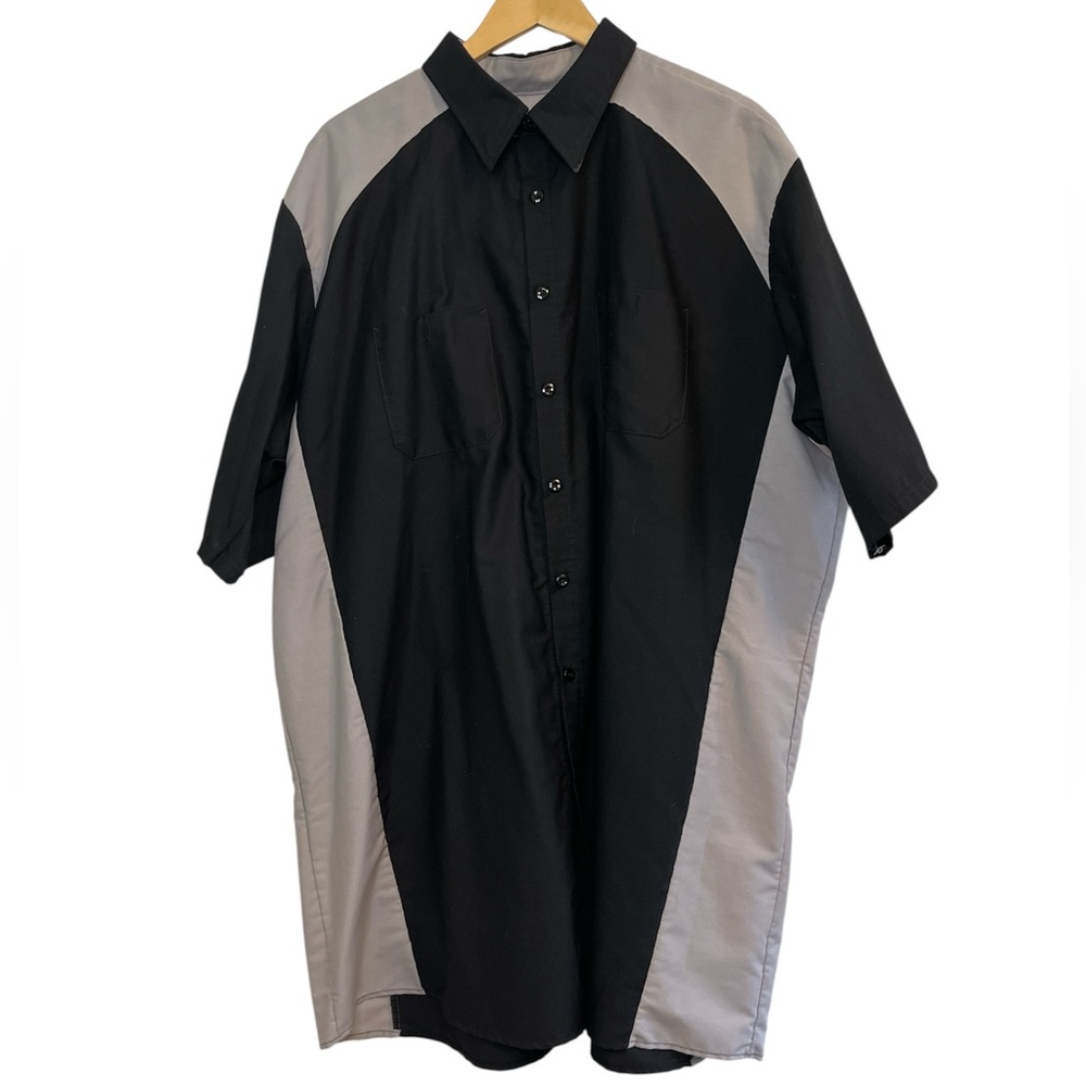Red Kap Two-Tone Work Shirt Black & Grey Short Sleeve 3XL